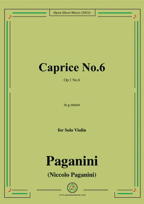 Paganini-Caprice No.6,Op.1 No.6,in g minor,for Solo Violin