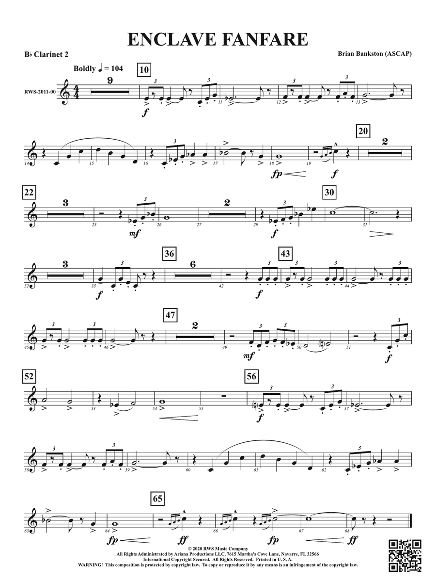 Enclave Fanfare: 2nd B-flat Clarinet