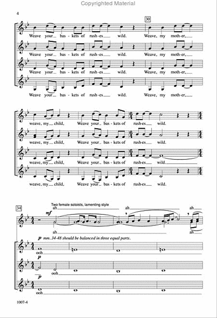 Famine Song - SSAA Octavo SSAA scores gallery preview page 4