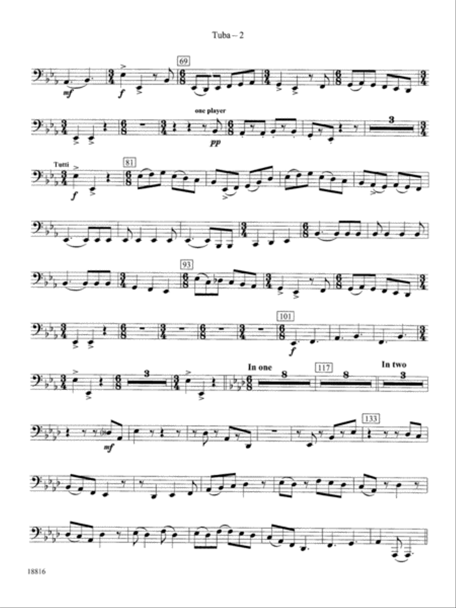 Canarios Fantasia: Tuba Canarios Fantasia: Tuba Concert Band scores gallery preview page 2