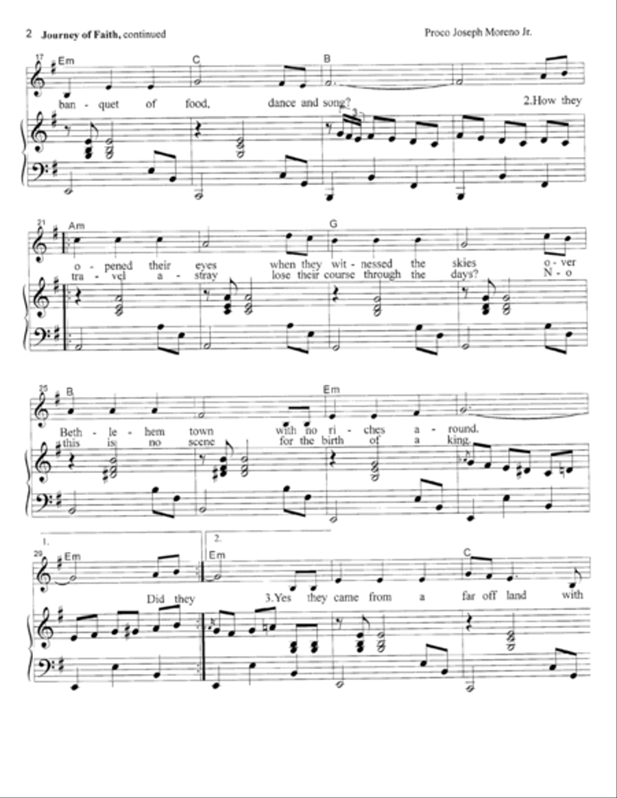 Journey Of Faith (The Epiphany Song) Piano, Vocal, Guitar scores gallery preview page 2