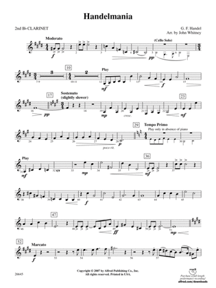 Handelmania: 2nd B-flat Clarinet