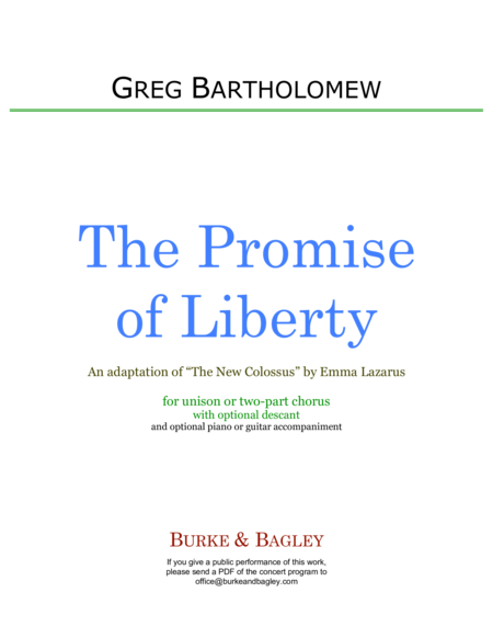 The Promise of Liberty (Unison or 2-part) image number null