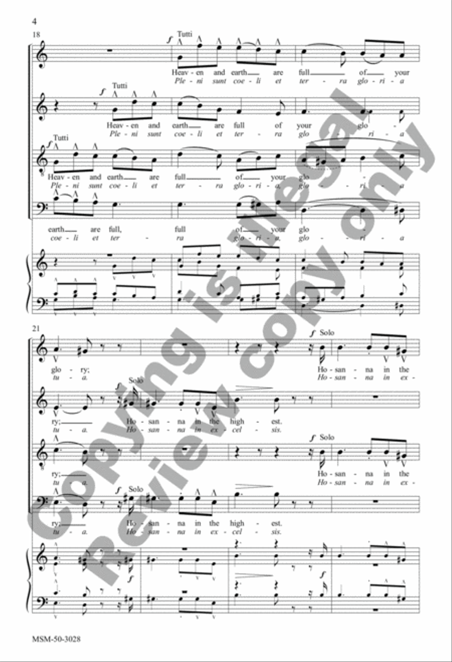 Sanctus and Benedictus 4-Part scores gallery preview page 4