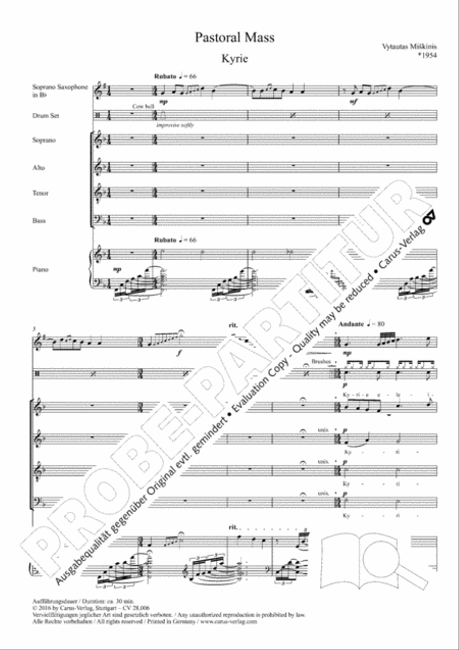 Pastoral Mass 4-Part scores gallery preview page 5