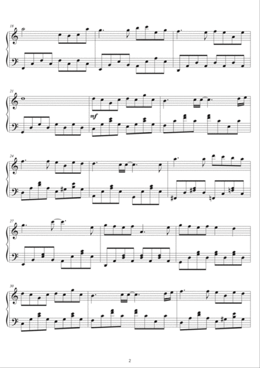 Deng Ni Xia Ke Piano Solo scores gallery preview page 2
