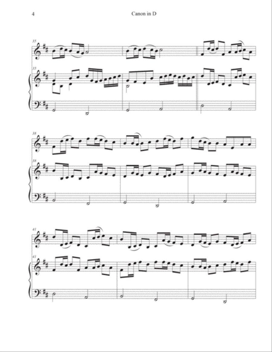 Canon in D (Violin-Piano) Violin Solo scores gallery preview page 4