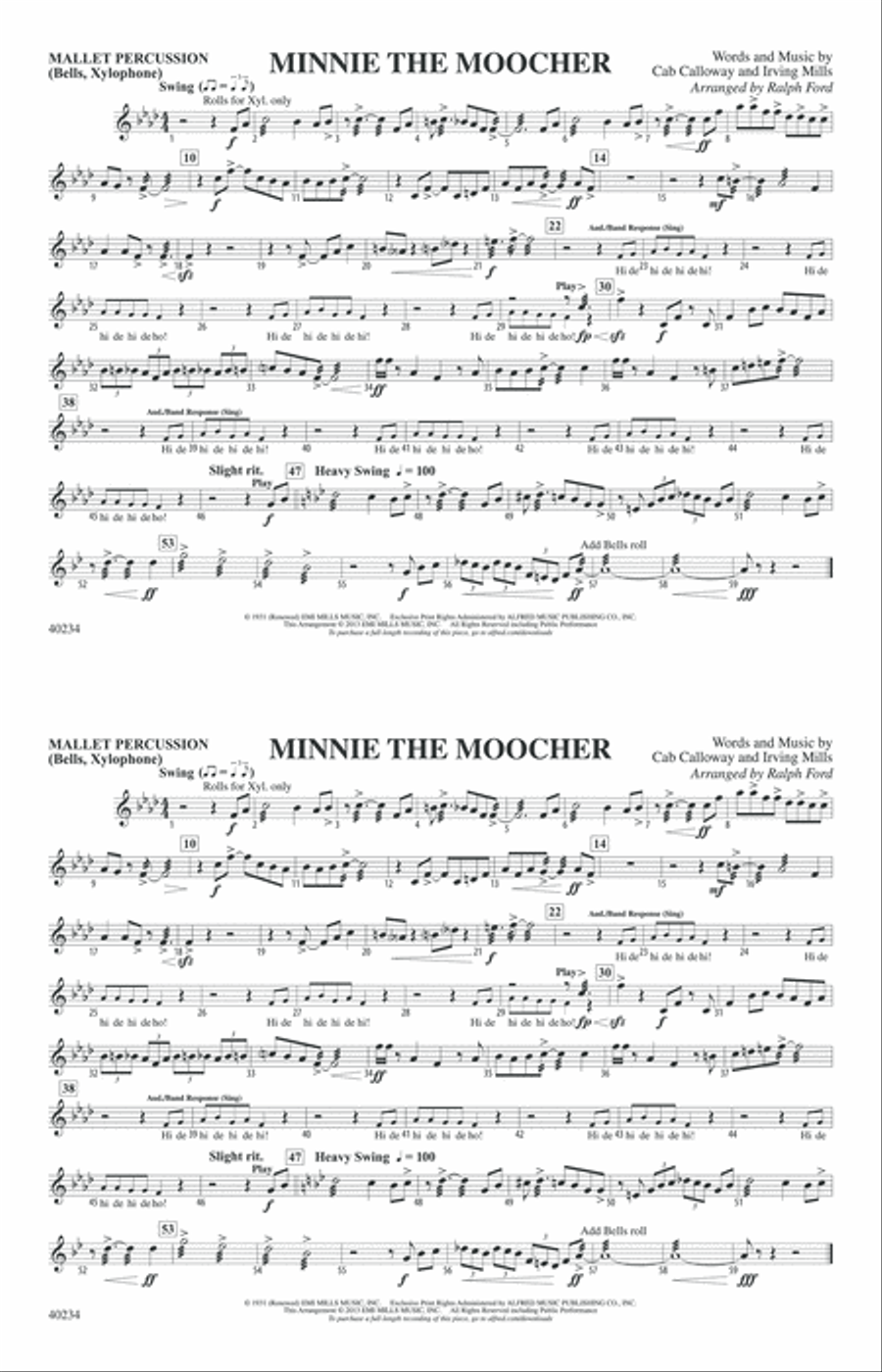 Minnie the Moocher: Mallets Marching Band scores gallery preview page 1