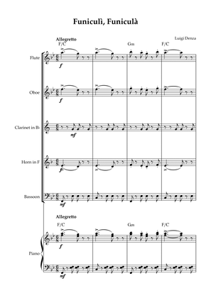 Funiculì, Funiculà - Woodwind Quintet & Piano
