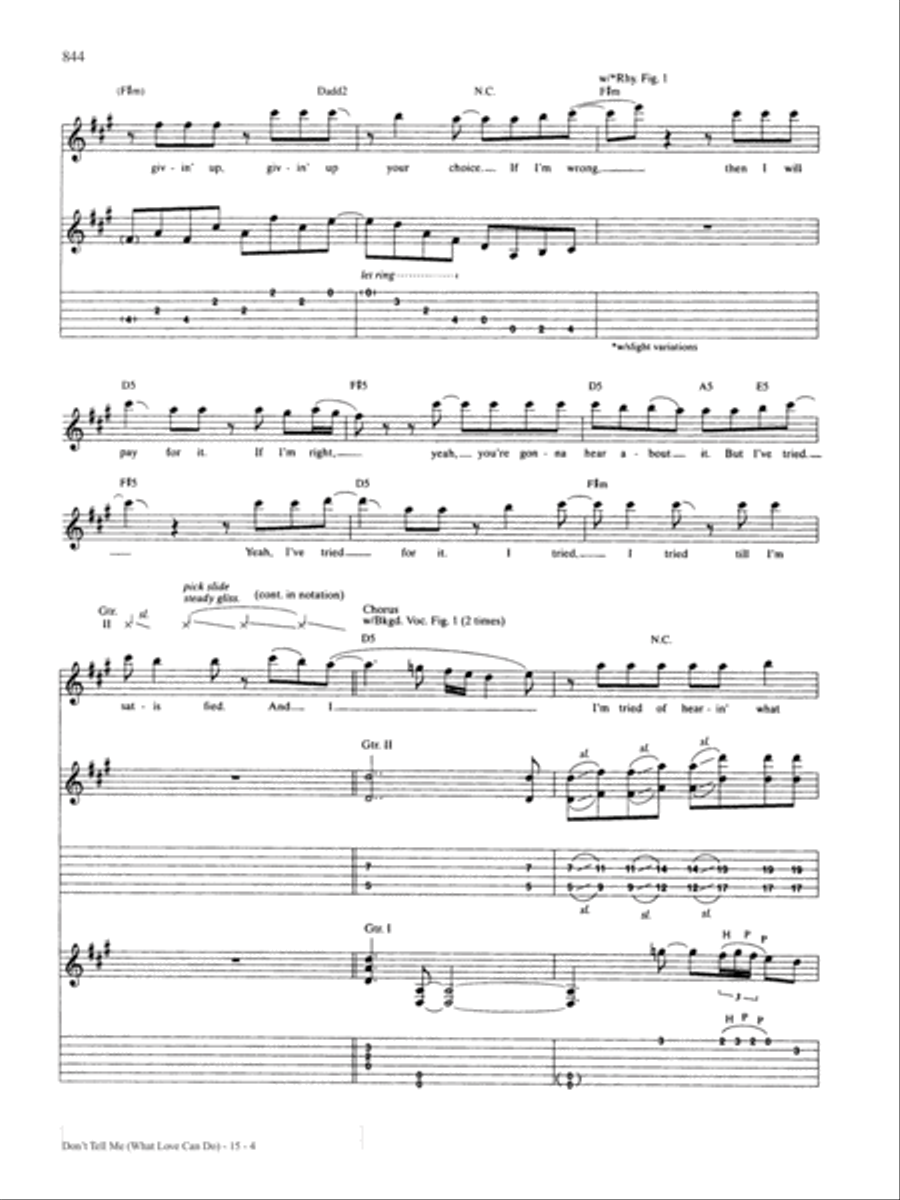 Don't Tell Me (What Love Can Do) Guitar Tablature scores gallery preview page 4