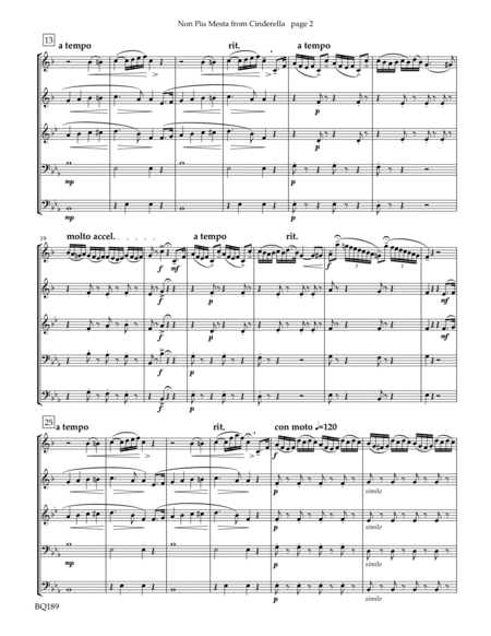 Aria:"Non Piu Mesta" from La Cenerentola for Brass Quintet image number null