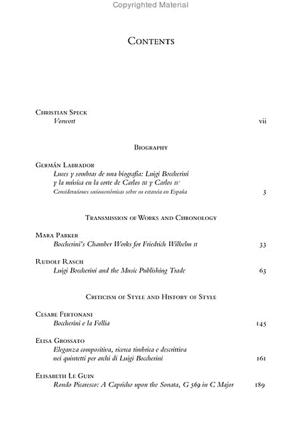 Boccherini Studies Vol. 1