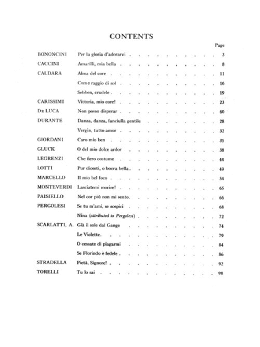 24 Italian Songs & Arias of the 17th & 18th Centuries Voice Solo scores gallery preview page 2