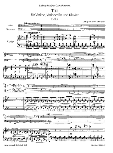 Piano Trio in B flat major Op. 97