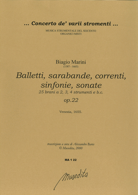 Balletti, sarabande, correnti...op.22 (Lib. 3rd) (Venezia, 1655)