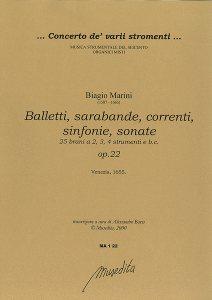 Balletti, sarabande, correnti, sinfonie, sonate op.22 (libro terzo)(Venezia, 1655)