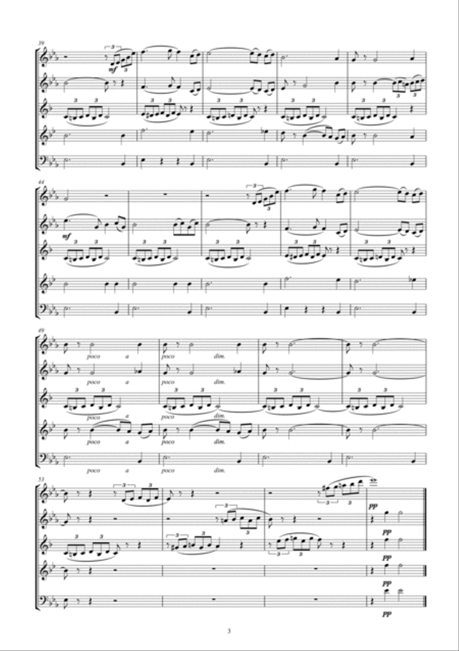 Tchaikovsky: The Seasons Op37 No.7 July (Song of the Reapers) Woodwind Quintet scores gallery preview page 5