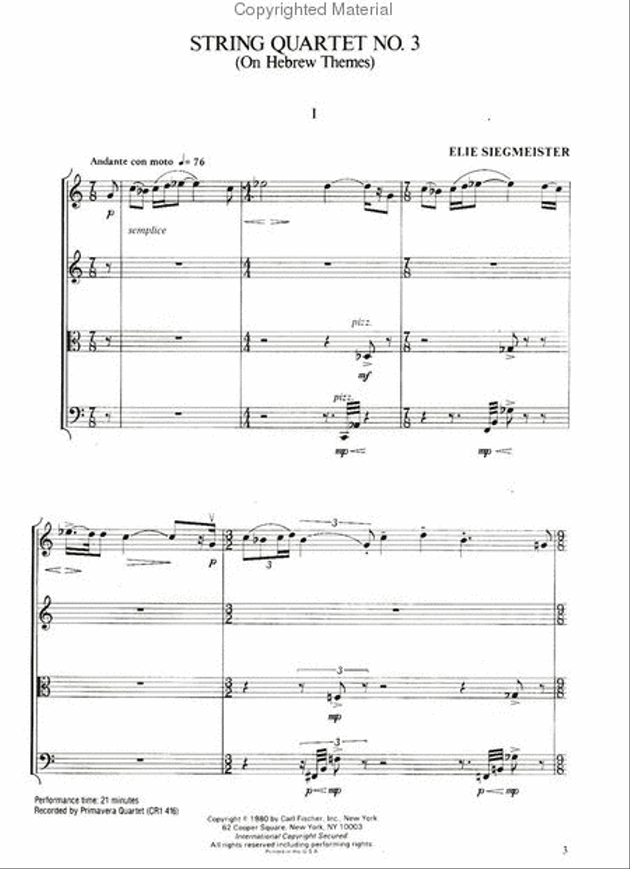 String Quartet No. 3 String Quartet scores gallery preview page 2