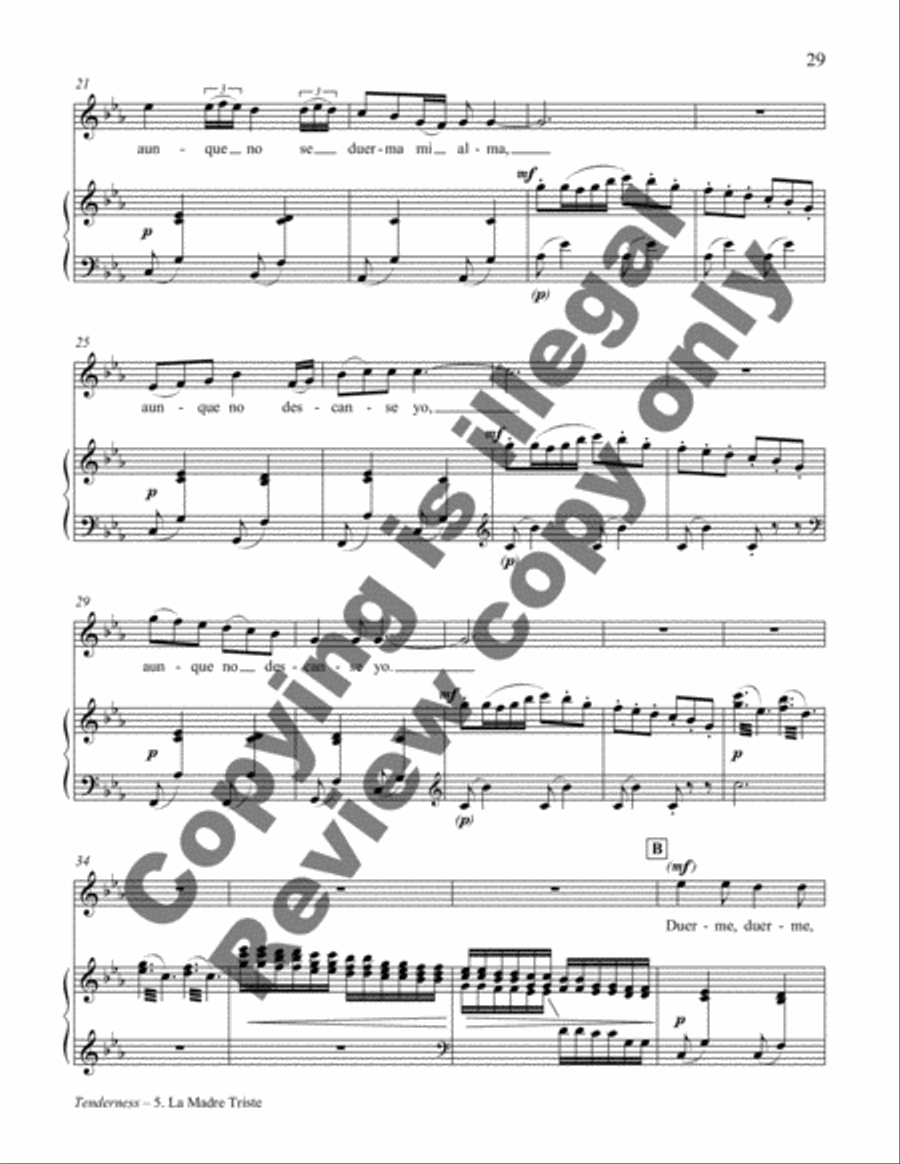 La Ternura Piano, Vocal scores gallery preview page 26