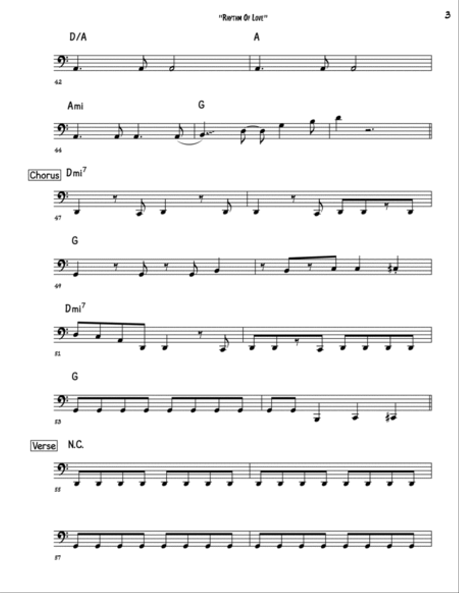 Rhythm Of Love Bass Guitar scores gallery preview page 3