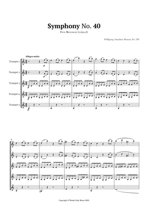 Symphony No. 40 by Mozart for Trumpet Quintet