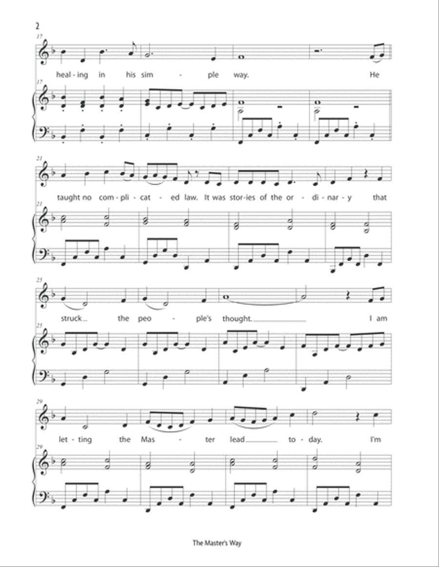 The Master's Way (Low Voice) Low Voice scores gallery preview page 3