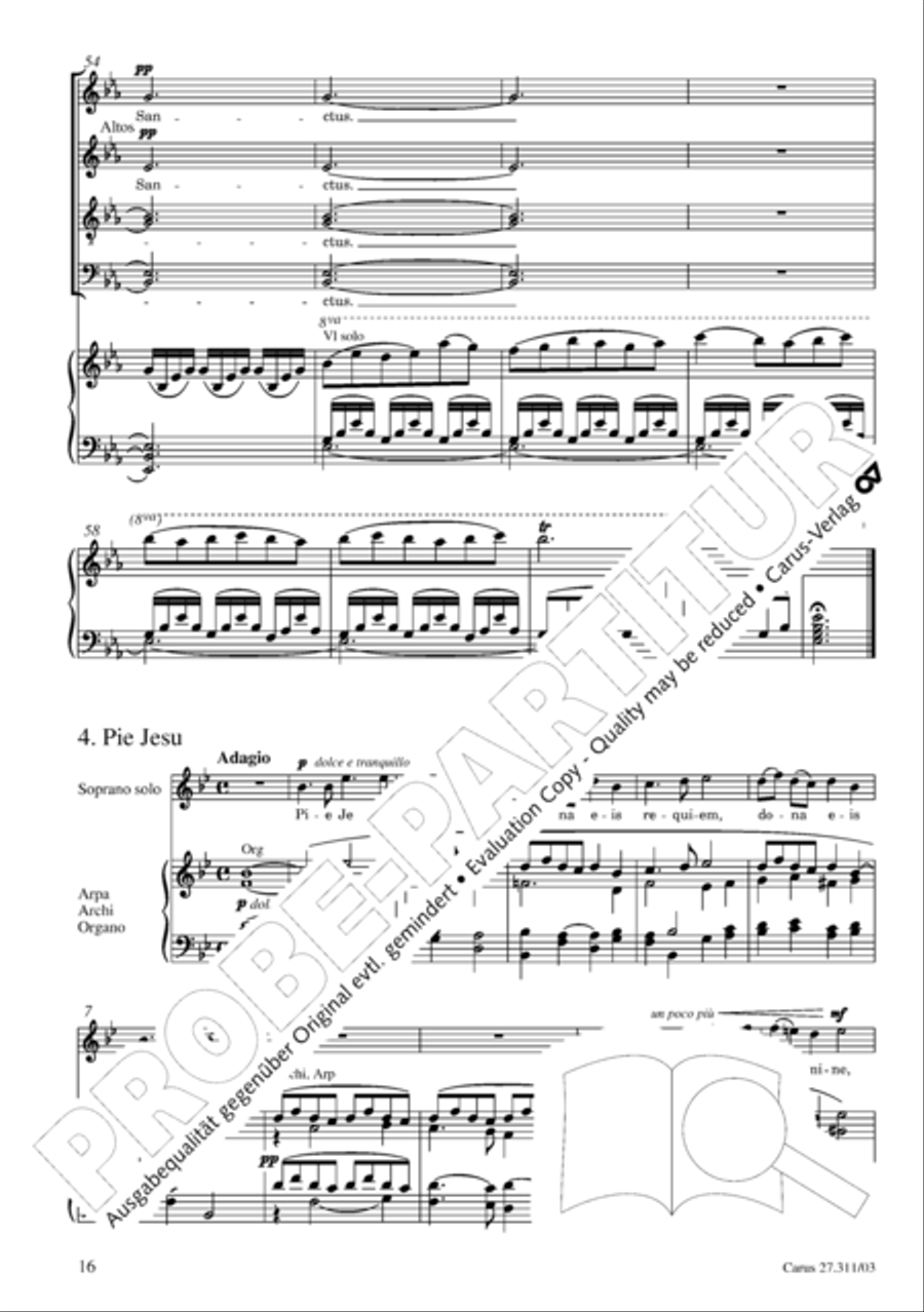 Requiem - church version (Requiem. Fassung mit kleinem Orchester) 4-Part scores gallery preview page 17