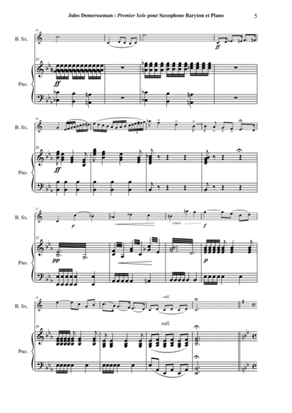 Jules Demersseman : Premier Solo : Allegretto et Allegro for baritone saxophone and piano