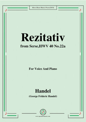 Book cover for Handel-Rezitativ,from Serse HWV 40 No.22a,for Voice&Piano