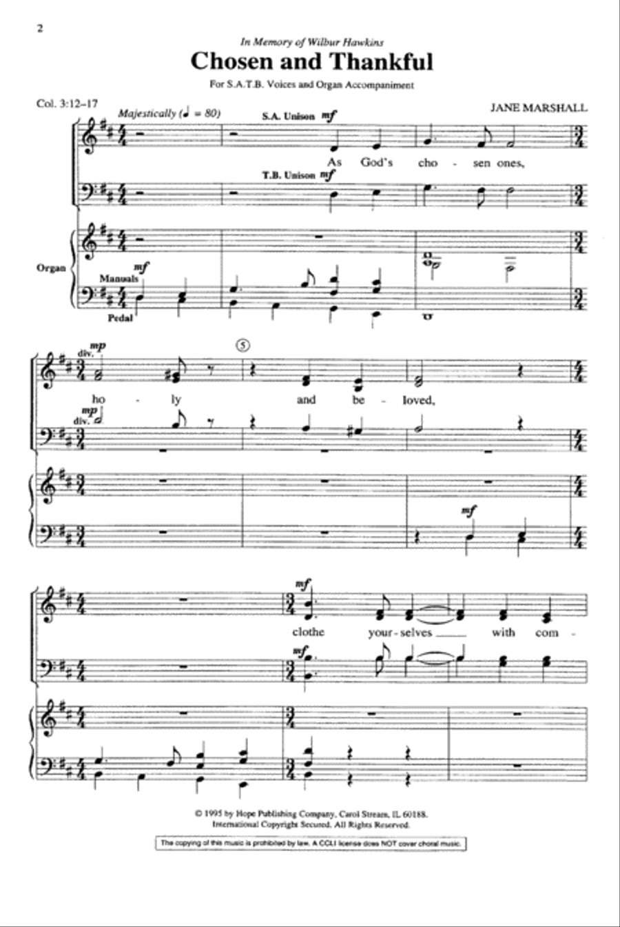 Chosen and Thankful 4-Part scores gallery preview page 2