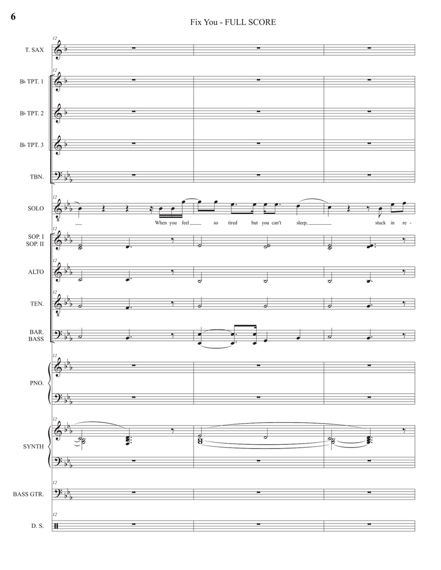 Fix You Large Ensemble scores gallery preview page 6