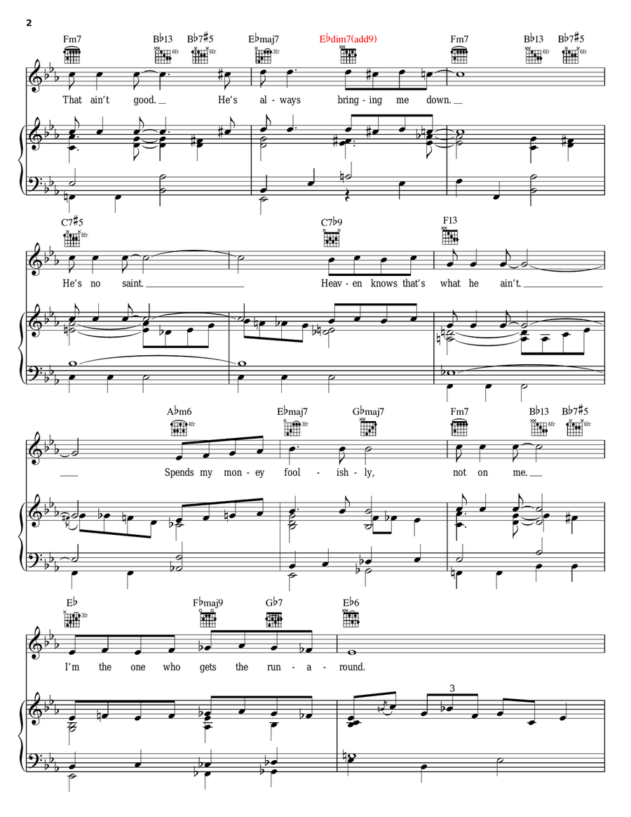 No Good Man Piano, Vocal, Guitar scores gallery preview page 2