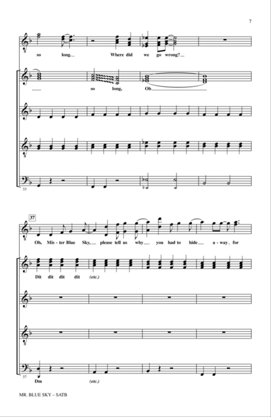 Mr. Blue Sky (from NBC's The Sing-Off) 4-Part scores gallery preview page 6