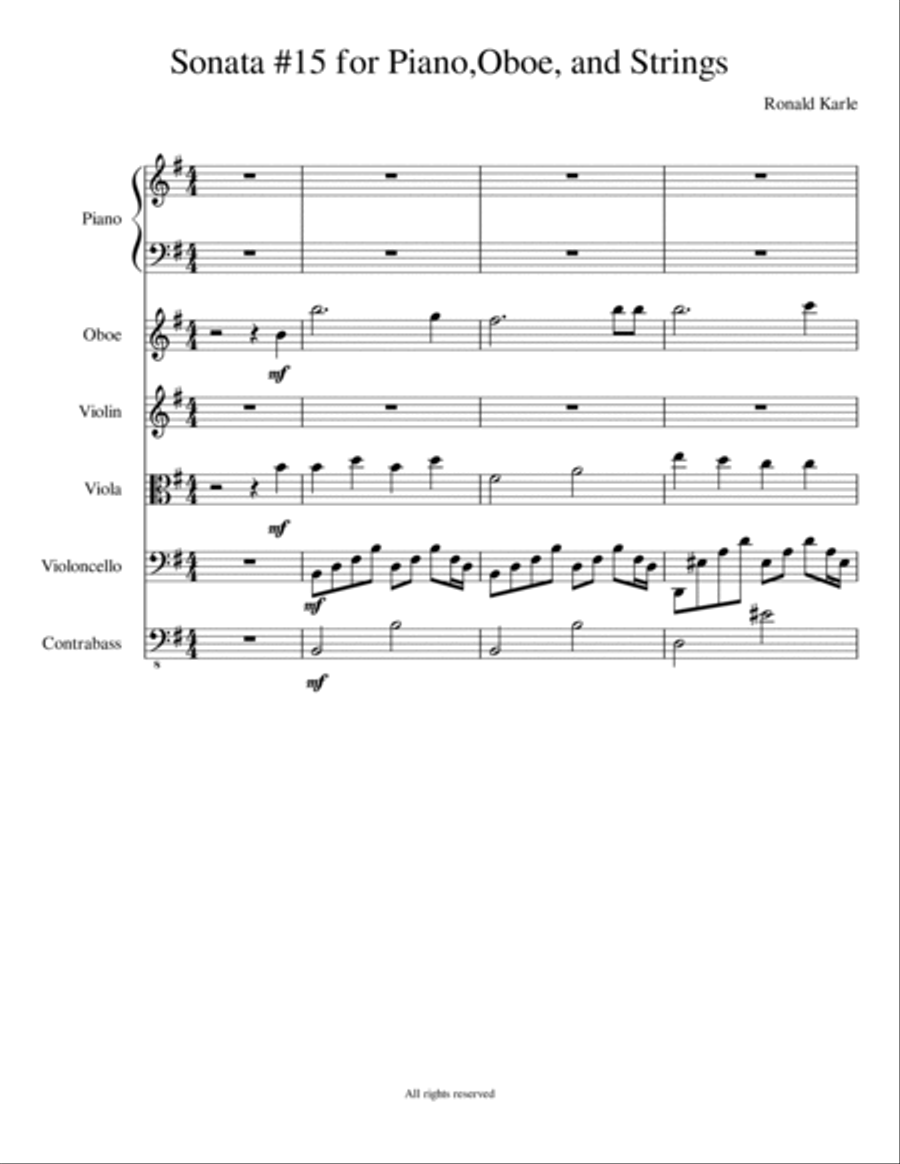 Sonata #15 by: Ronald James Karle Woodwind Duet scores gallery preview page 2