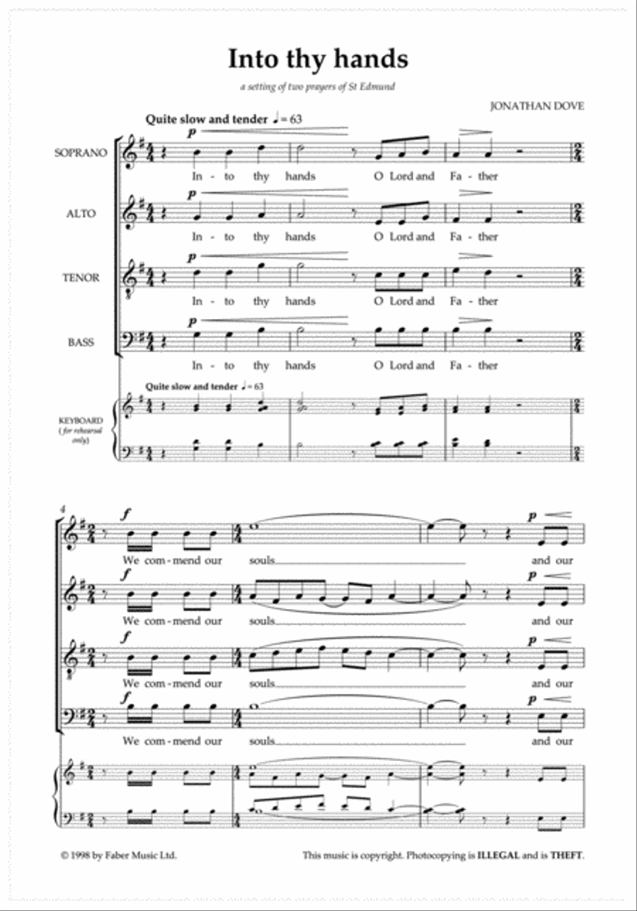 Into Thy Hands Into Thy Hands 4-Part scores gallery preview page 2