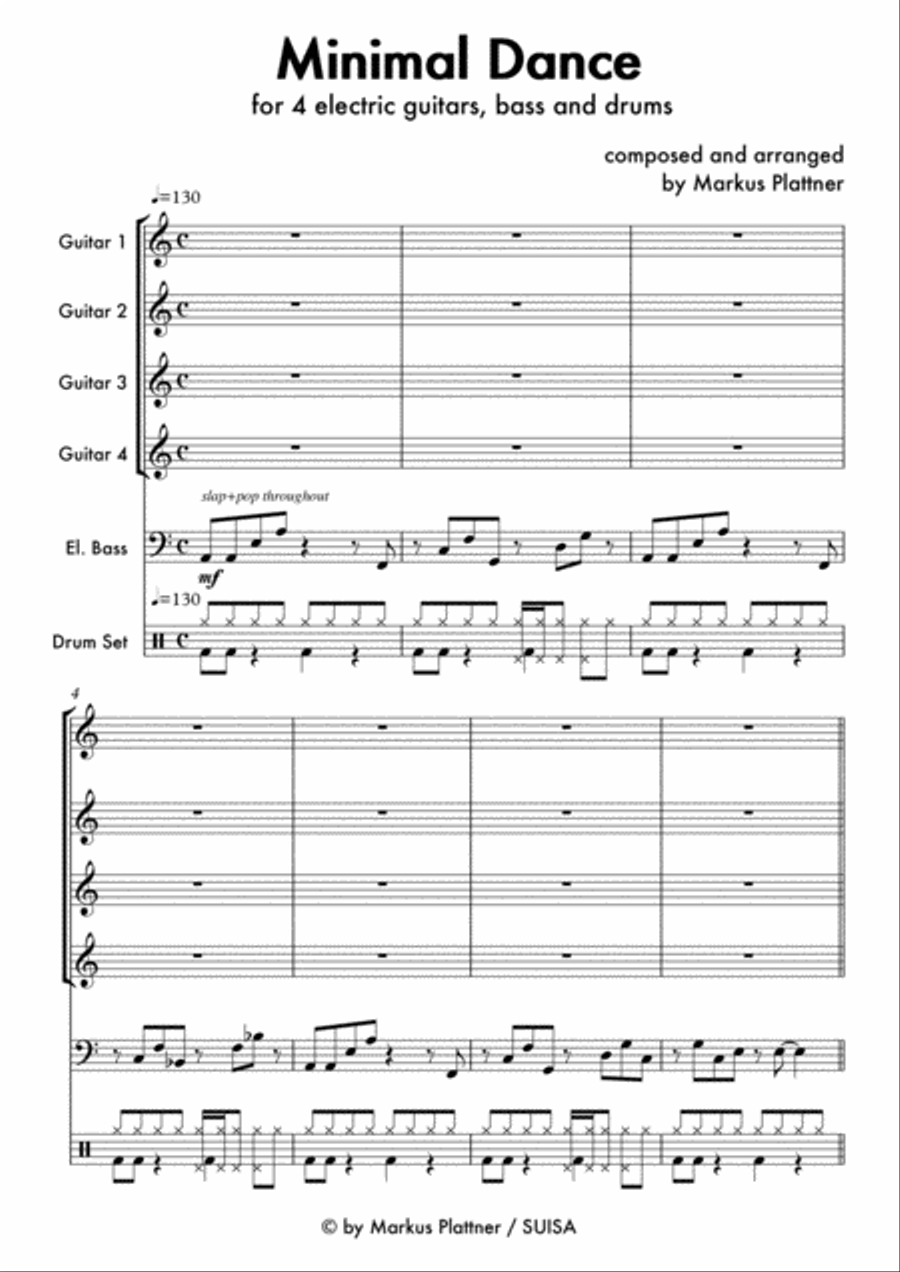 Minimal Dance for Guitar Band Small Ensemble scores gallery preview page 3