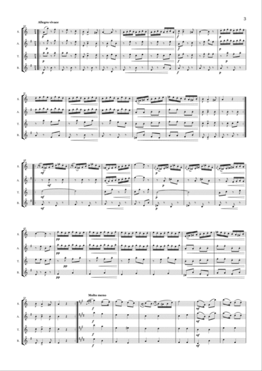 Czardas - Saxophone Quartet Czardas - Saxophone Quartet Saxophone Quartet scores gallery preview page 3