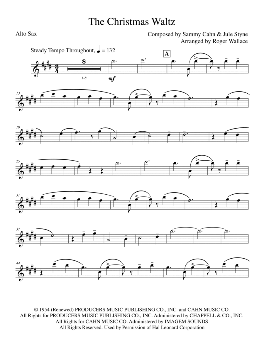 The Christmas Waltz Alto Saxophone scores gallery preview page 1