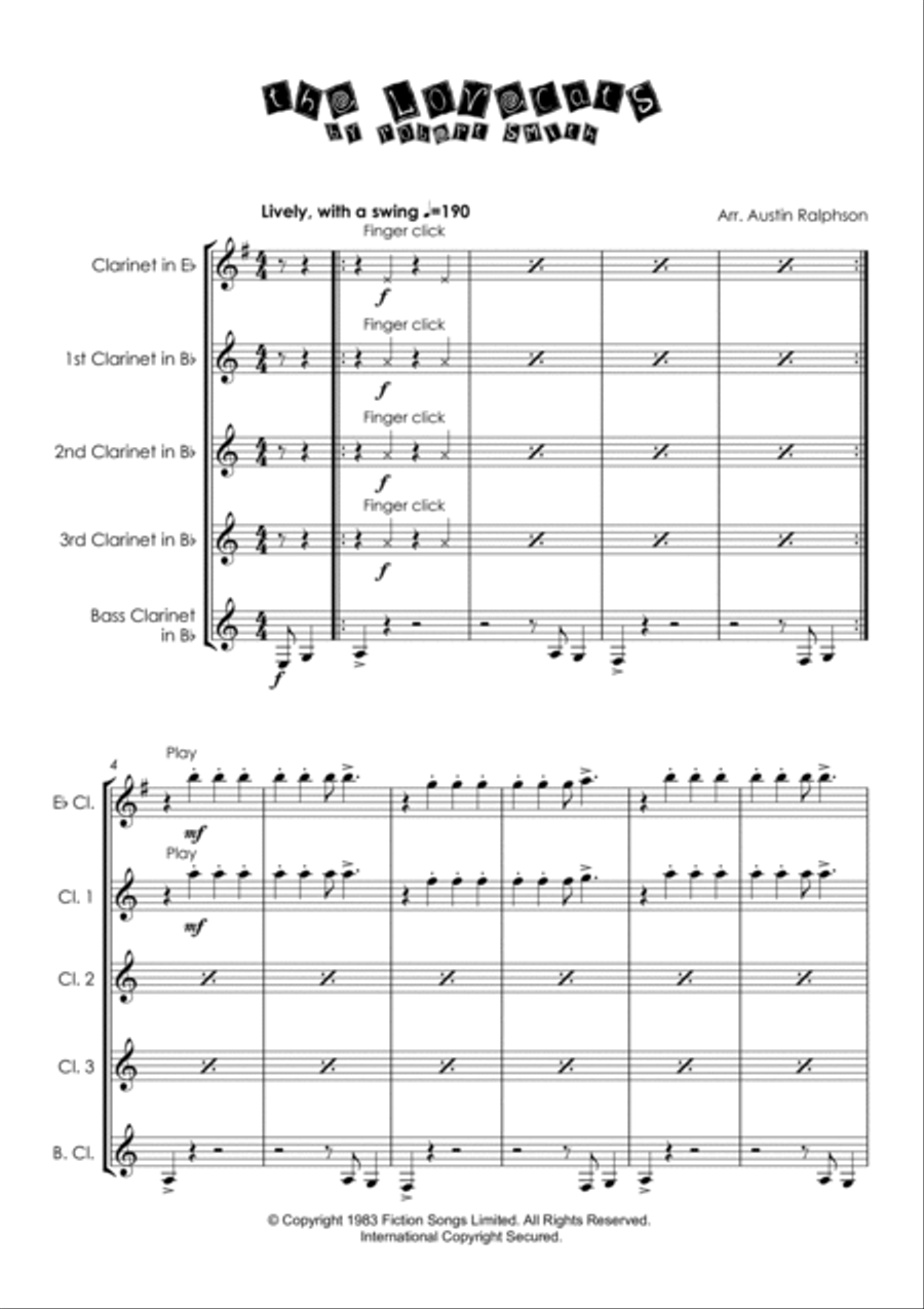 The Lovecats The Lovecats Clarinet Quintet scores gallery preview page 3