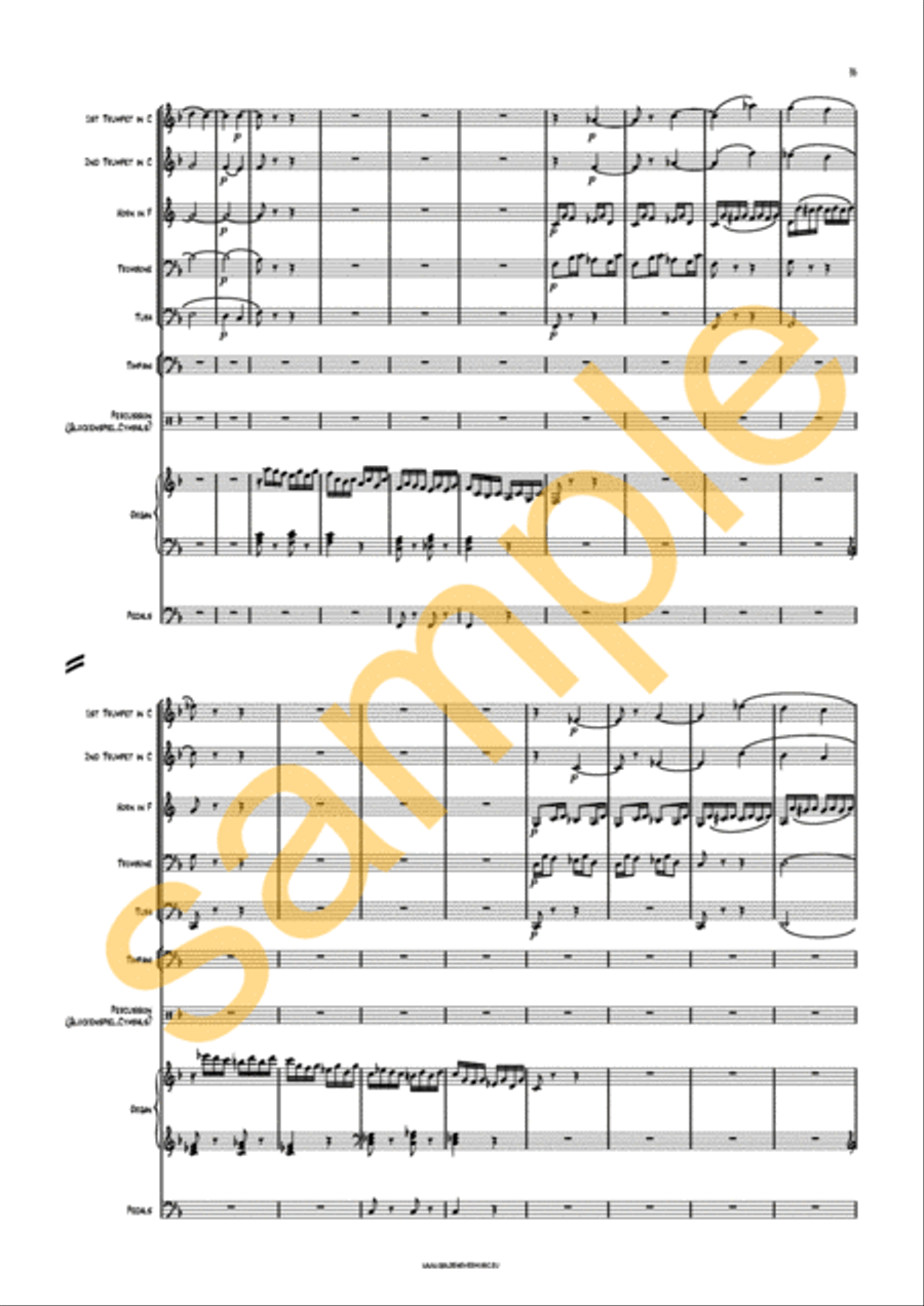 Symphony no. 1 opus 42 for Organ and Orchestra Organ scores gallery preview page 12