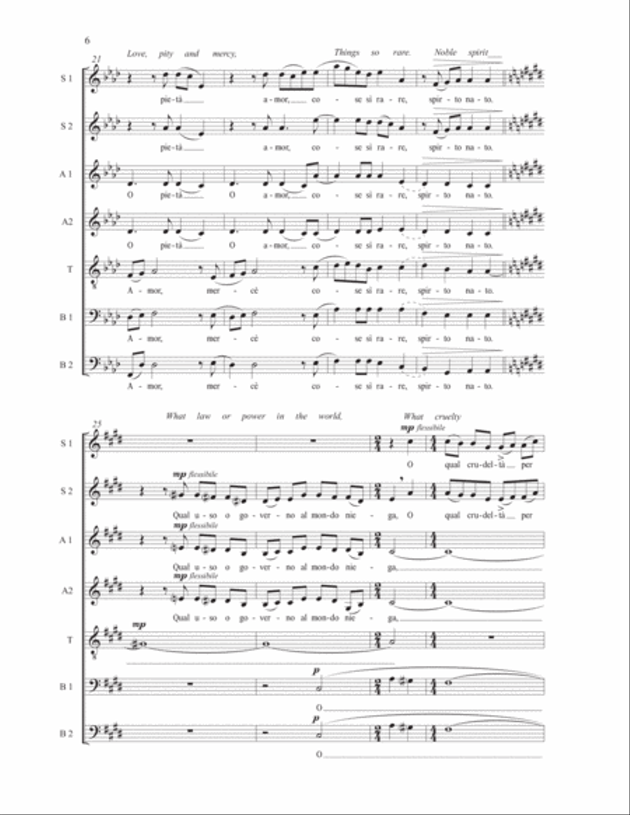Michelangelo's Sonnet A Cappella scores gallery preview page 5