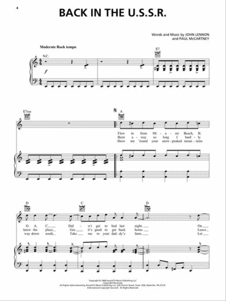 The Beatles – White Album Piano, Vocal, Guitar scores gallery preview page 6