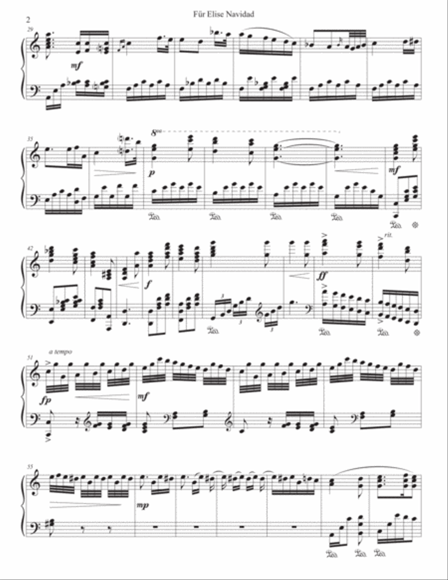 Für Elise Navidad Für Elise Navidad Piano Solo scores gallery preview page 2