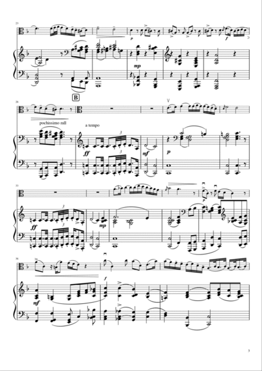 Kol Nidrei arranged for Viola and Piano Piano Accompaniment scores gallery preview page 3