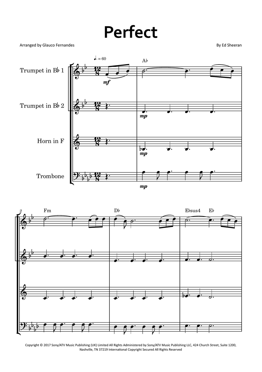 Perfect Brass Quartet scores gallery preview page 1