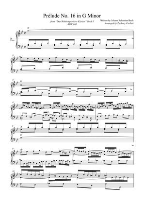 Prelude No. 16 BWV 861 in G Minor