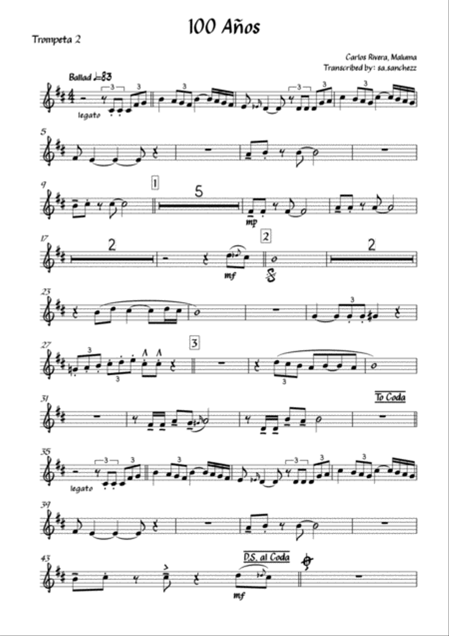 100 Años 100 Años Small Ensemble scores gallery preview page 3