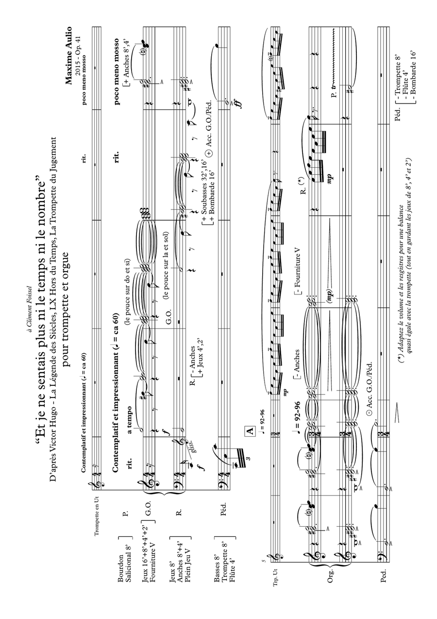 Et je ne sentais plus ni le temps ni le nombre - for trumpet and organ Trumpet Duet scores gallery preview page 1