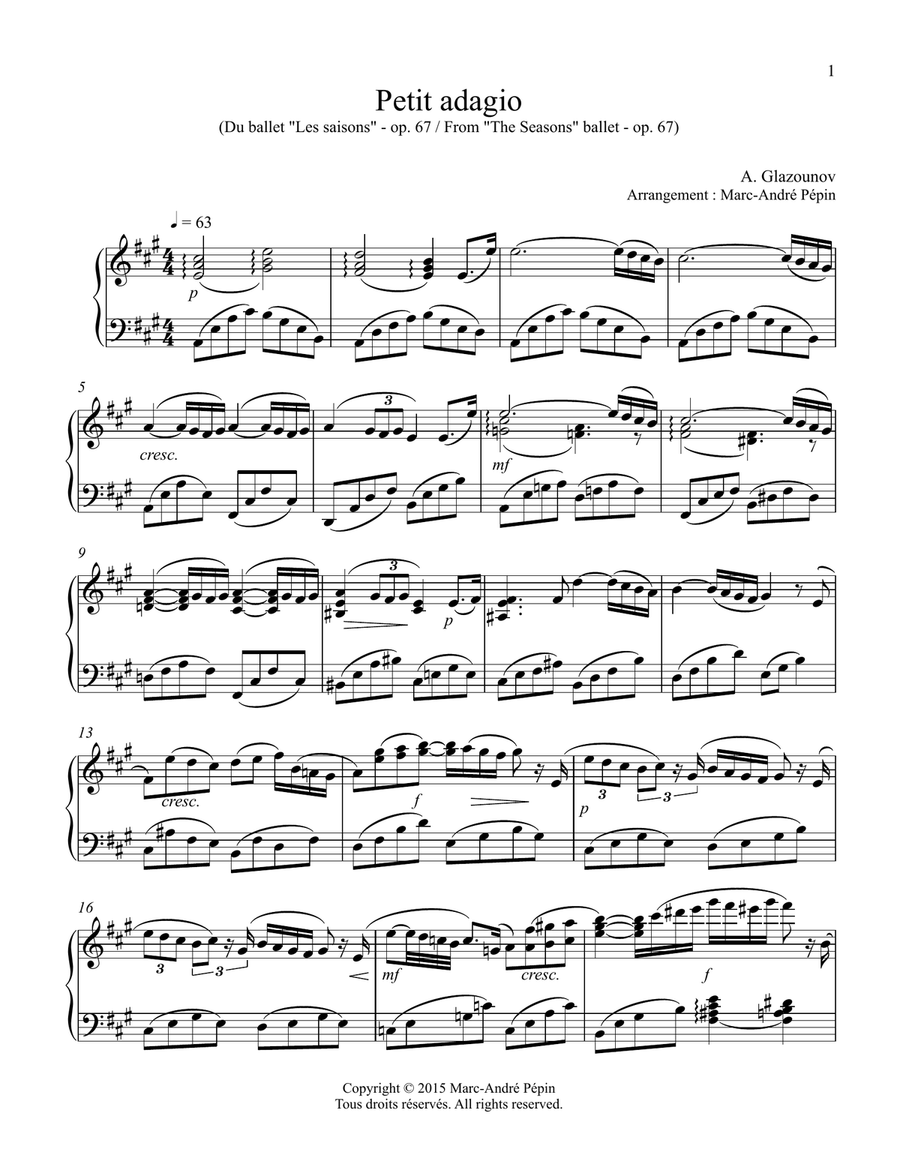 Petit adagio Piano Solo scores gallery preview page 2