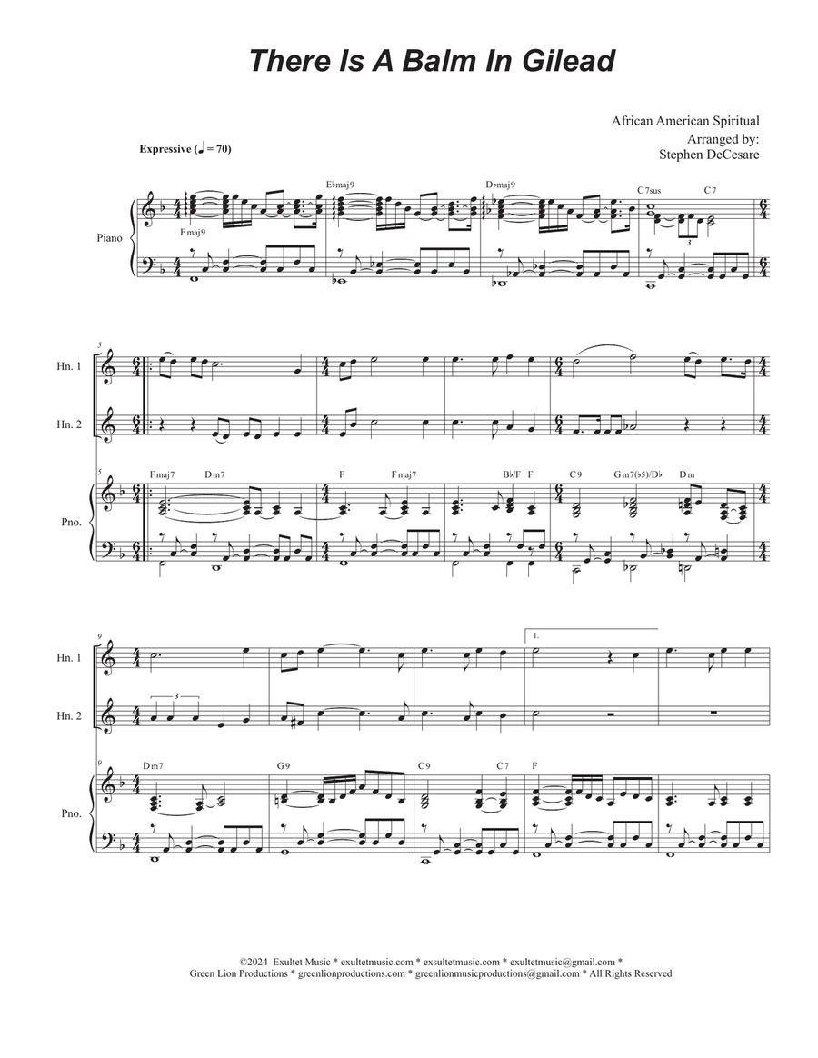 There Is A Balm In Gilead (French Horn Duet)